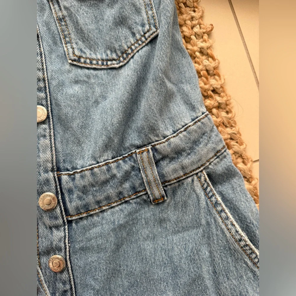 Topshop Sky Blue Denim Jumpsuit